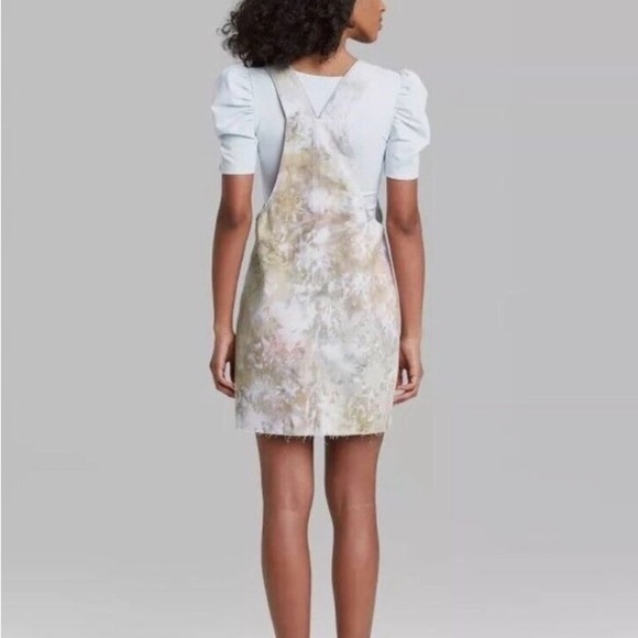 Wild Fable Cream and Tan Tye Dye Overall Mini Dress - Picture 2 of 6